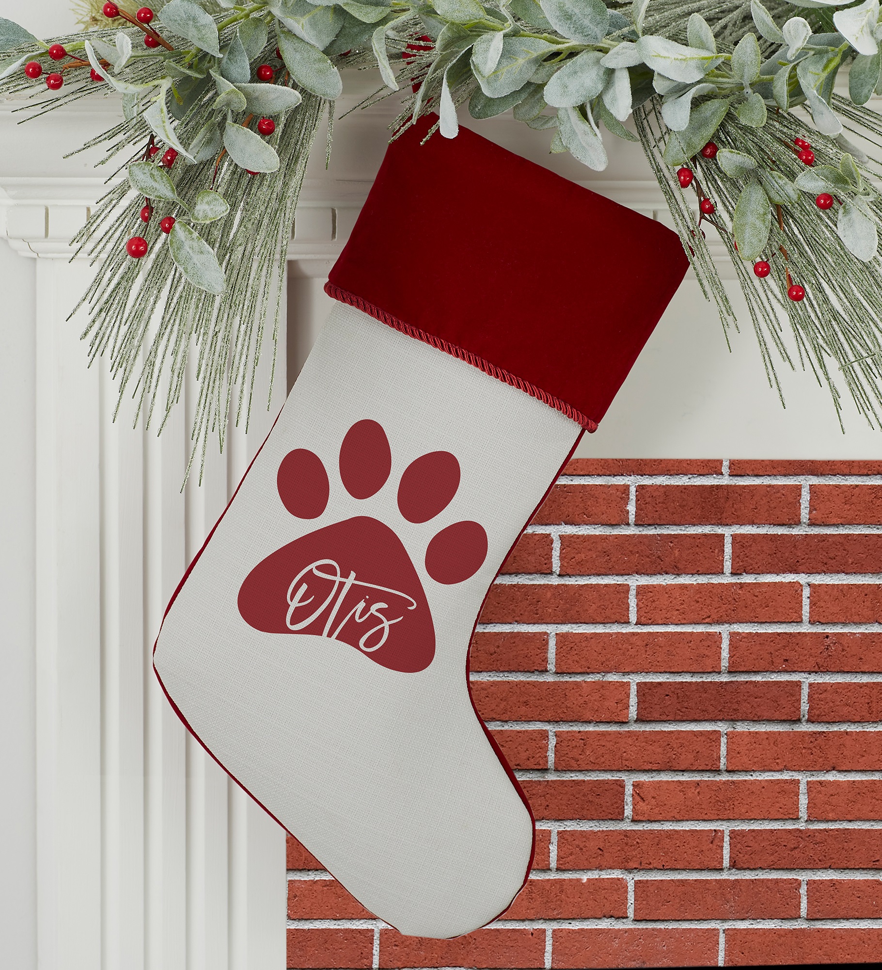 Pet Paw Personalized Christmas Stockings